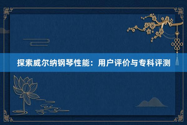 探索威尔纳钢琴性能：用户评价与专科评测